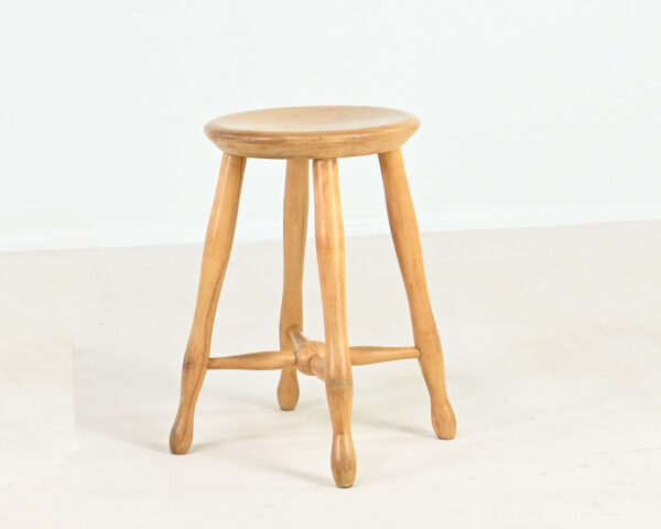 Tabouret Danois En Hêtre, C.1960